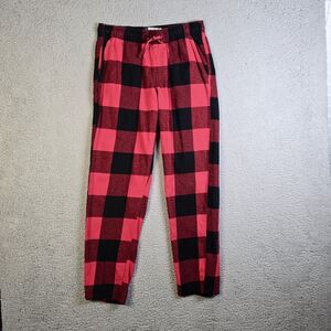 Old Navy Womens Pajama Bottoms M Red Black Plaid Lounge Pants Pockets Drawstring